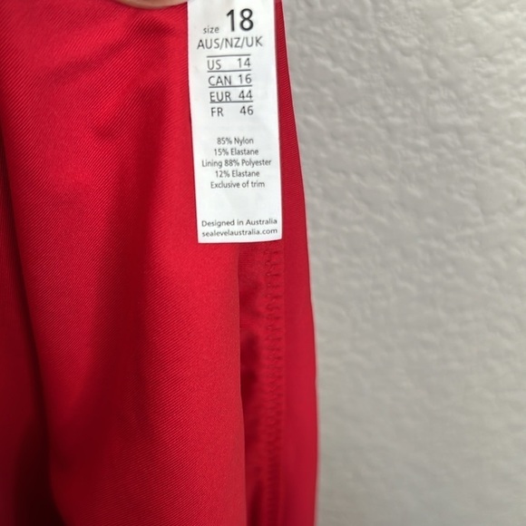 Sea Level Essential Regular Swim Bikini Bottoms In Red Size 14 - Picture 7 of 7